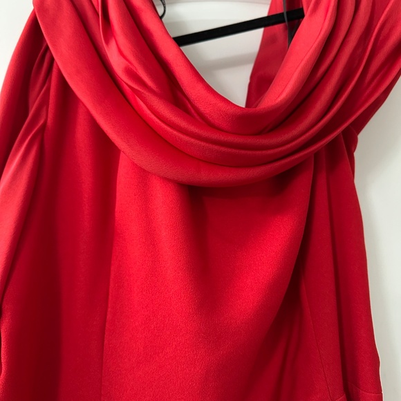 Tadashi Shoji Red One-Shoulder Gown - Picture 16 of 16